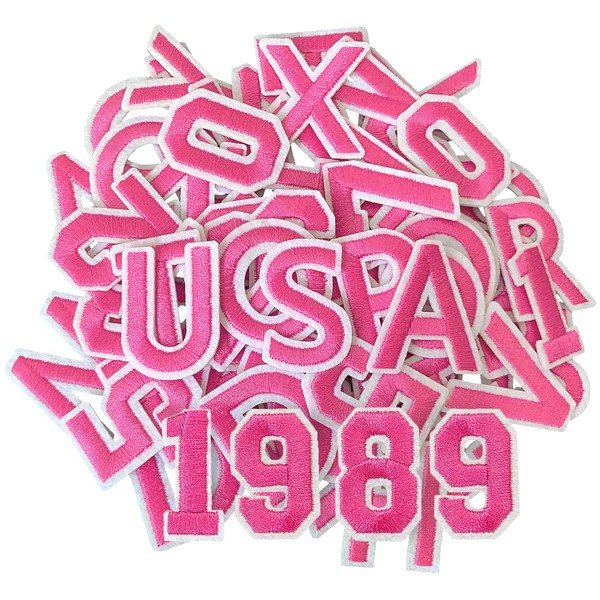 CXWLJL 72Pcs 1.5 Inch Iron on Letter Patches, Numbers 0-9,