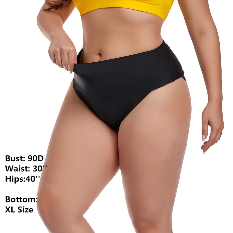 ZOHAMUNG Womens Retro Brazilian High Waisted Cheeky Bikini Bottoms Wide