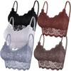 Duufin 5 Pcs Lace Bralettes for Women Bralette Padded Lace