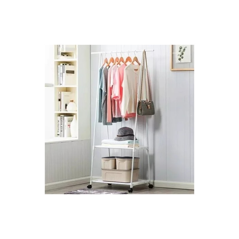 Total Supplier Rack Triangular Closet Tendedero Perchero Doble Con Llantas