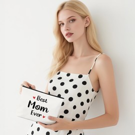 Gifts for Mom from Daughter Best Mom Ever Mama Gifts Makeup Bags Cosmetics Bag Pouch for Mother Women Funny Christmas Mothers Day Toiletry Bag Birthday Travel Gift for Mother in Law Women