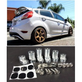 Extreme Online Store Rear SILVER Spoiler Lip Wing Riser Raiser Kit For 14-Up Ford Fiesta ST Hatchback