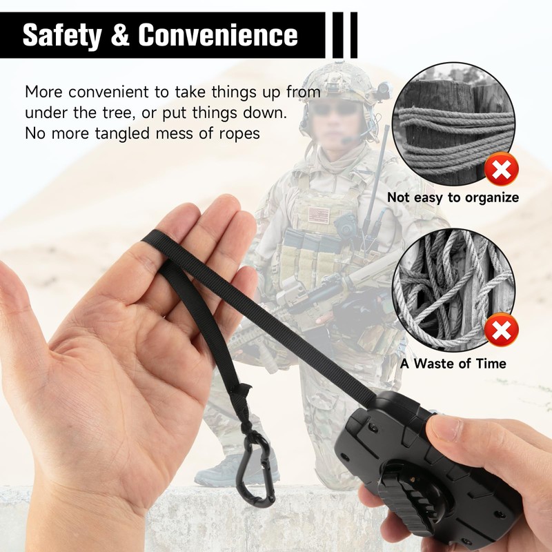 HOUSTASK Hunter Safety System Retractable Bow & Gear Hoist for