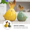 TOYANDONA 2pcs Easter Bunny Rabbit Figurines Ceramic Rabbit Statues Car