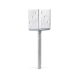 U-Shaped Post Anchor with Concrete Anchor Riffler Tool Steel Galvanised lichte Breite: 101 mm