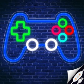 Just Game Neon Sign Led Gaming Light Up Signs,GamePad Shaped USB Powered Colorful For Teen Bedroom Decor, Gamer Gifts for Boys, Teen, Men, Kids