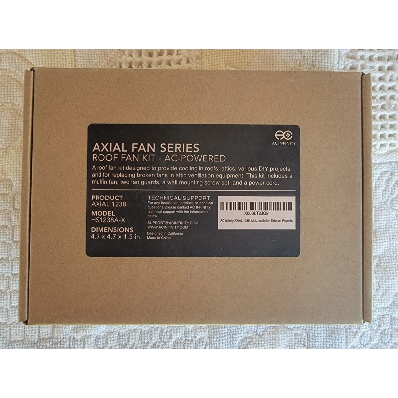 AC Infinity AXIAL HS1238A-X 1238 Muffin Fan 115V 120V AC
