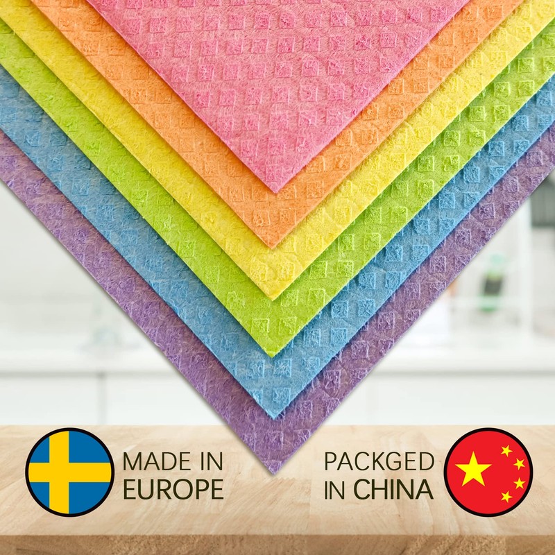 Morigins Wholesale Swedish Dish Cloths - 6 Pack Reusable Compostable