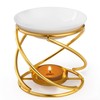 WD&CD Metal Wax Melt Essential Oil Burner Gold, Ceramic Candles