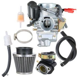 Silscvtt 24mm Carburetor Replacement for GY6 150cc Scooter Kazuma Taotao SunL Carb with Air Filter Go Kart All Terrain Vehicle