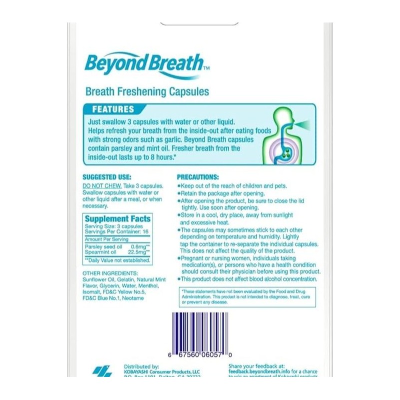 Fresher Breath From Inside-Out with Breath Freshening Capsules - Lasts
