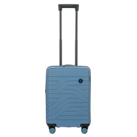 Bric's B|Y Ulisse Spinner Suitcase - 21" Inch Carry-On Luggage - Hard Exterior and TSA-Approved Lock - Grey Blue