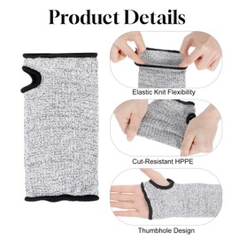 ValueBargain Forearm Protectors, 2 Pcs 7.87 Inch Cut Resistant ARM Sleeves, ARM Guards for Biting, Thin Skin, Bruising, Gardening (Gray)