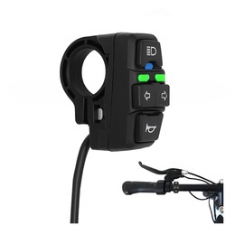 Norkmdi Motorcycle Head Light Turn Switch, 7/8" Ebike Horn Turn Signal Lamp Control with Wire Harness, Motorbike Handlebar Warning Button Mount, Compatible for Dirt Bike Scooter