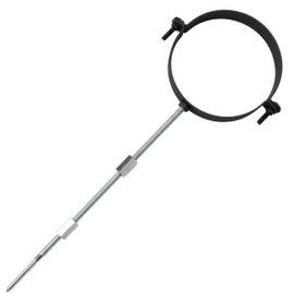 LANZZAS Flue Pipe Holder Set/Pipe Clamp – for Diameter 130 mm – Colour: Black – with Threaded Rods and Threaded Sleeve