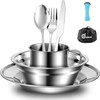 Odoland Camping Cutlery Set - Stainless Steel Tableware Mess Kit