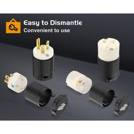 UL Listed NEMA 6-20R Female Electrical Outlet Drop Cord Extension Cord Ends Replacement 20 Amp 220 240 250 Volt 2 Pole 3 Wire Grounding Commercial Grade Receptacles Connector 2-Pack