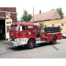 Mack Detroit Fire Truck VTG Photograph Print 8.5x11"