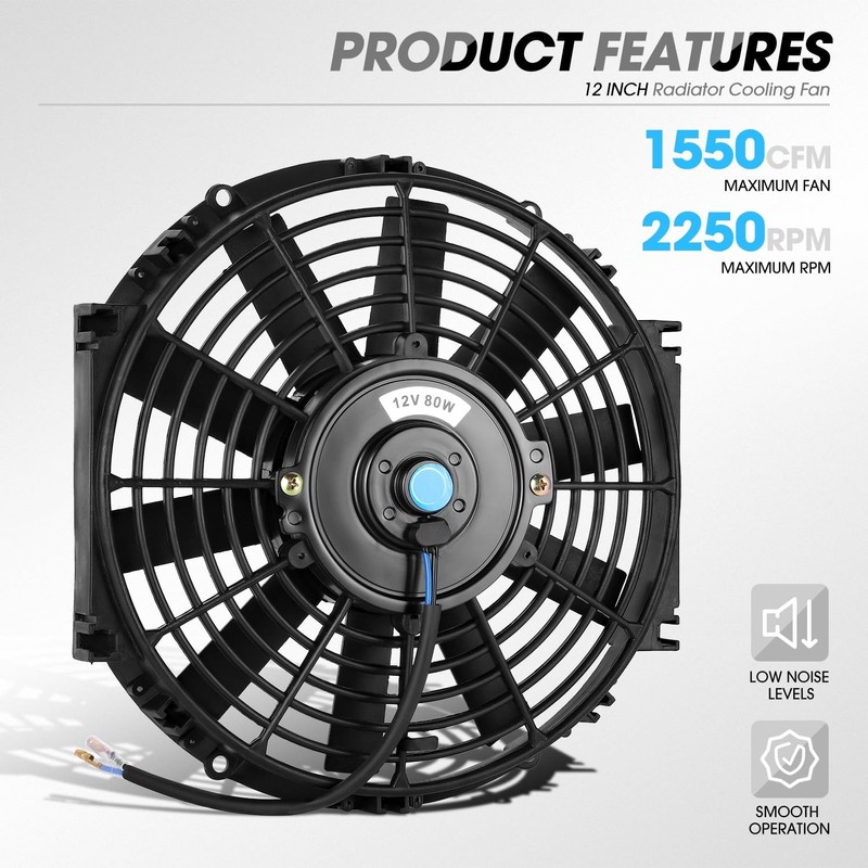 DNA MOTORING 12 Inch High Performace Electric Cooling Slim Radiator