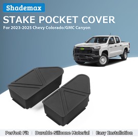 Shademax Upgraded Silicone Stake Pocket Covers Fit for 2023 2024 2025 2026 GMC Canyon/Chevy Colorado Accessories Truck Rear Holes Caps Colorado Bed Rail Hole Plugs Stake Pocket Caps Cover (Set of 2)