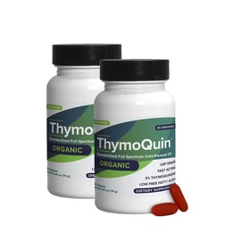 ThymoQuin Organic Cold-Pressed Black Seed Oil Capsules for Skin, Joint, Metabolic & Immune Health | USP-Grade Pure Nigella Sativa with 3% Thymoquinone | Non-GMO Black Cumin Seed Oil | 2 Pack
