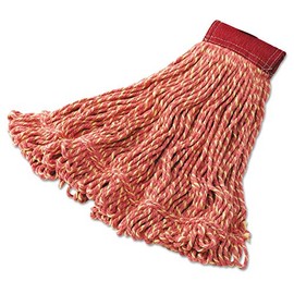 Rubbermaid Commercial Super Stitch Blend Mop Heads, Cotton/Synthetic, Red, Large