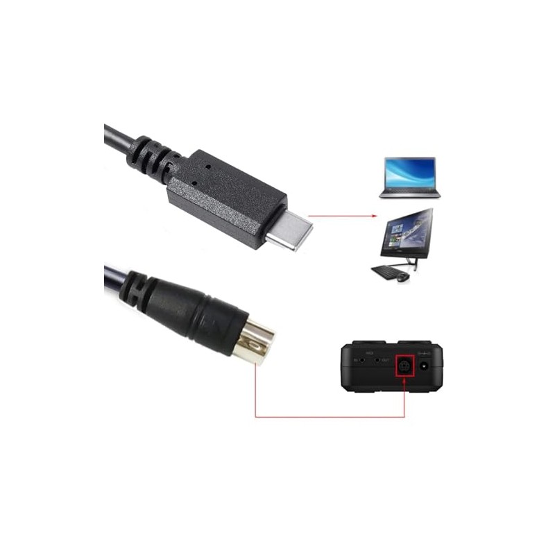 Cable macho USB-C a Mini-Din de 7 pines para IK