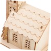 Toyvian 3pcs Christmas Cabin Wooden Christmas House to Paint Wooden