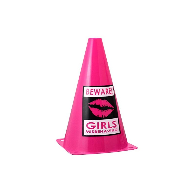 Hen Party Superstore Girls Misbehaving Warning Cones Pink Pack Of