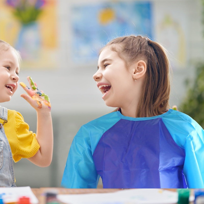 4 Pack Kids Art Aprons, Kids Art Smock with Long
