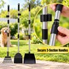 Long Handle Metal Dog Pooper Scooper Set with Rake, Spade