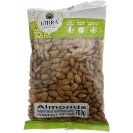 Uthra Raw Almonds 700g | Whole Almonds for Healthy Snacking | Source of Protein and Fiber | Minerals, Vitamin E | Vegan