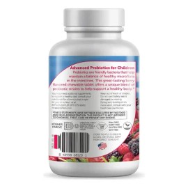 Probiotico Zahler Kidophilus Plus 90 Tabletas Masticables Sabor Moras                                                                                 