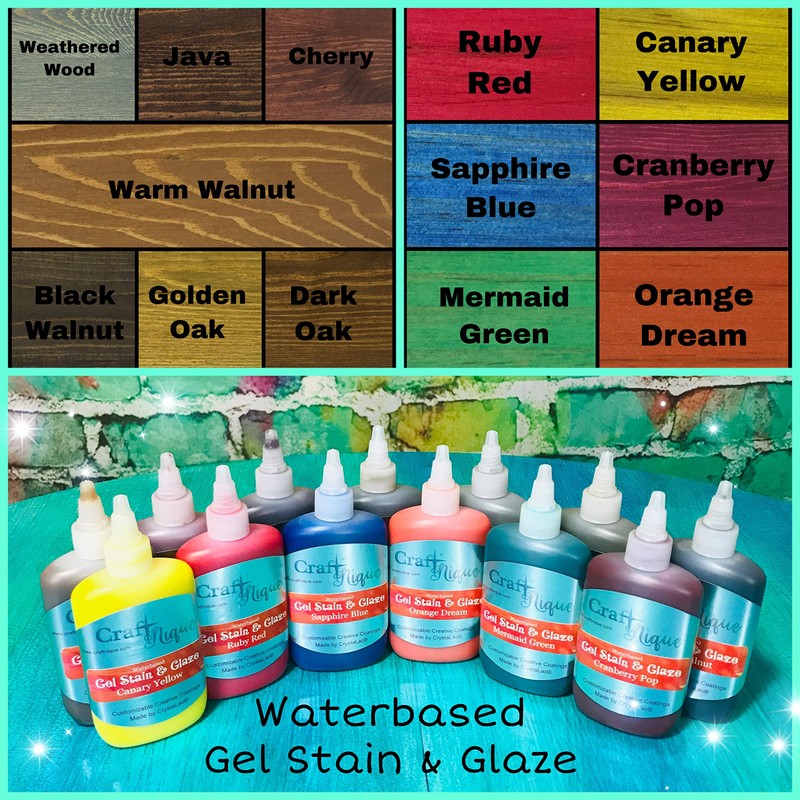 CrystaLac, CraftNique Water Based Gel Stain & Glaze (4 oz,