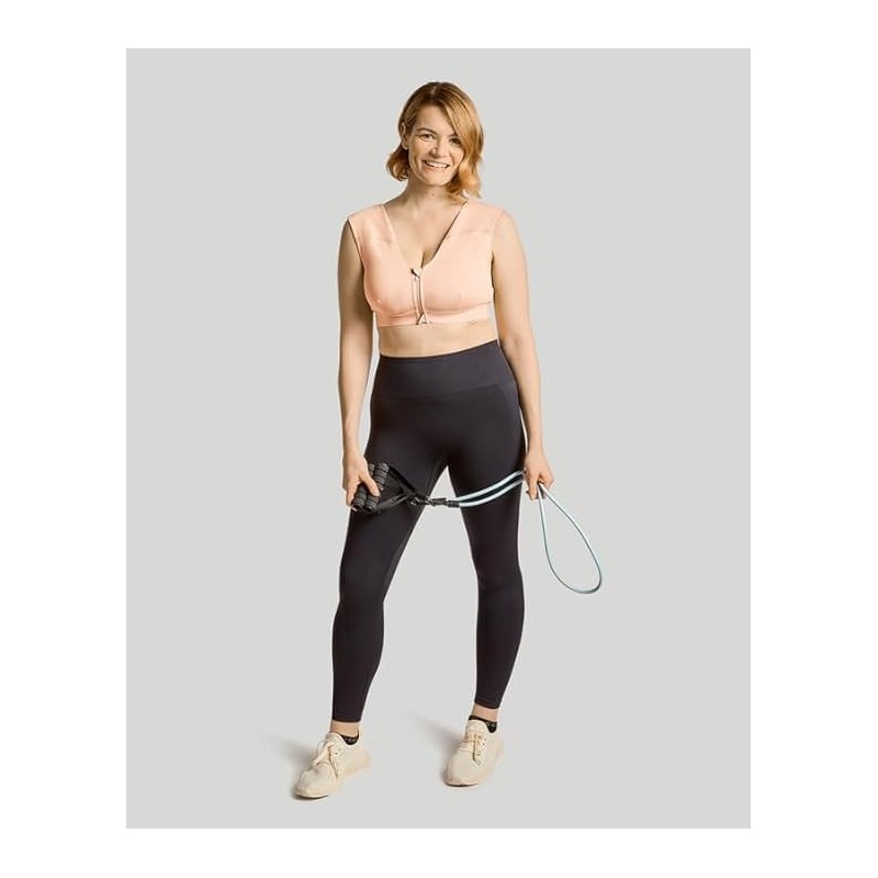 Tommie Copper Shoulder Support Compression Bra with Front Zipper Closure