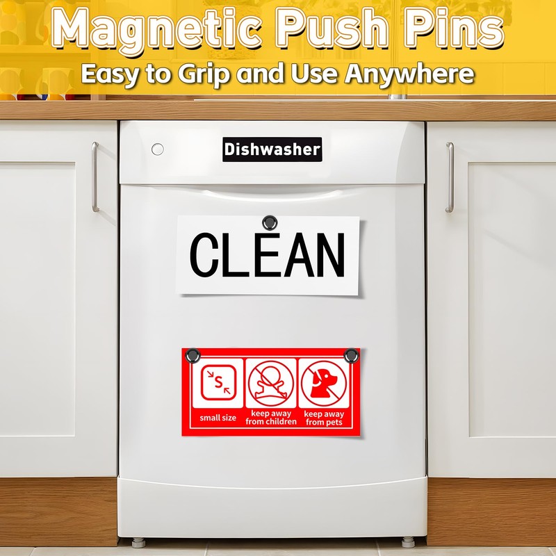 VNDUEEY VNDUEEY 16Pcs Black Small Strong Fridge Magnets Refrigerator Magnet,