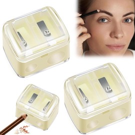 NHQZ Pack of 2 Pencil Sharpener, Thick and Thin Pens for Eyebrow Pencil, Pencil Sharpener, Sharpener with Container, Makeup Sharpener, Cosmetic Sharpener, B