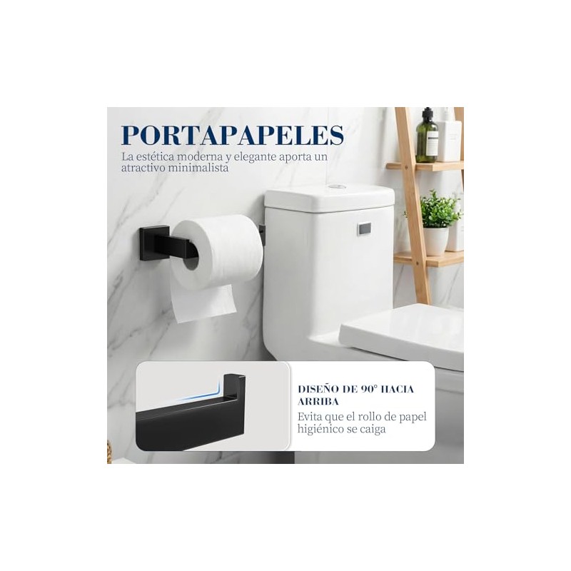 5 Pcs Acero Inoxidable Accesorios para Baño, Juego de Accesorios