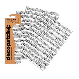 DecoPatch Music Paper, Pack of 3, Multi-Colour