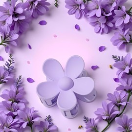 1Pc Purple Hair Claw Clips Flower Shaped Plastic Jaw Anti-scratch Smell-less Useful Hold Tightly Clips and Barrettes Hair(Purple)