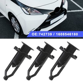 ECSiNG 20Pcs Car Panel Bumper Grille Top Trim Clips Replacement 742739 1608546180 Compatible with Citroen C1 Compatible with Toyota Aygo lack