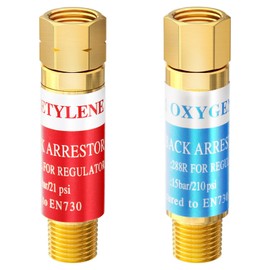 JZWELD Oxygen Acetylene Flashback Arrestor Set Regulator End 9/16-18 Threads B Size, Flashback Arrestor For Regulators