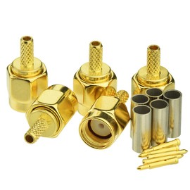SMA Male Connector, Crimp Type, Compatible with LMR100, RG316, RG174, RG188, etc. for Cables DIY 5 Pieces