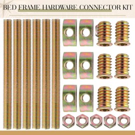 Tandefio 6 Sets Bed Frame Hardware Connector Kit M8x100 mm Panel Furniture Wardrobe Four-in-one Connectors Fittings, Bed Assembly Fasteners Bolts Nuts Threads Half Moon Spacers
