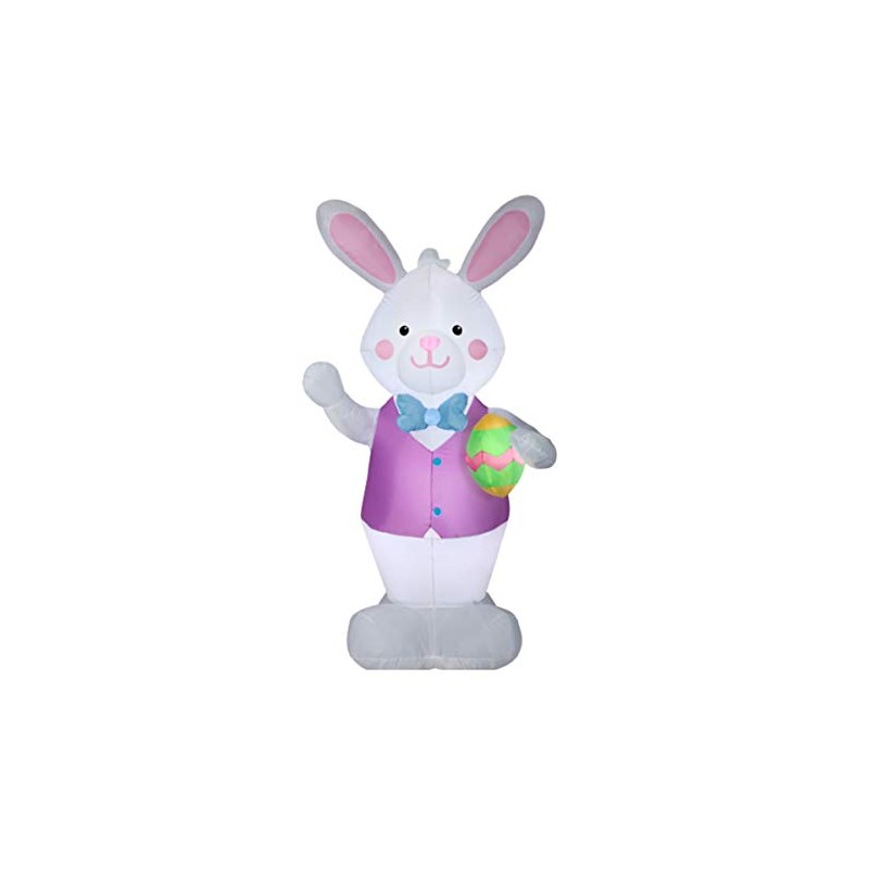 Gemmy 7 FT Easter Bunny Inflatable with Colorful Egg –