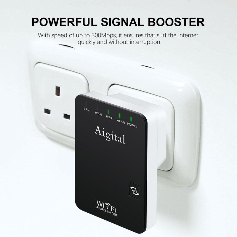 300Mbps WiFi Booster WiFi Range Extender, Compact Internet Booster with