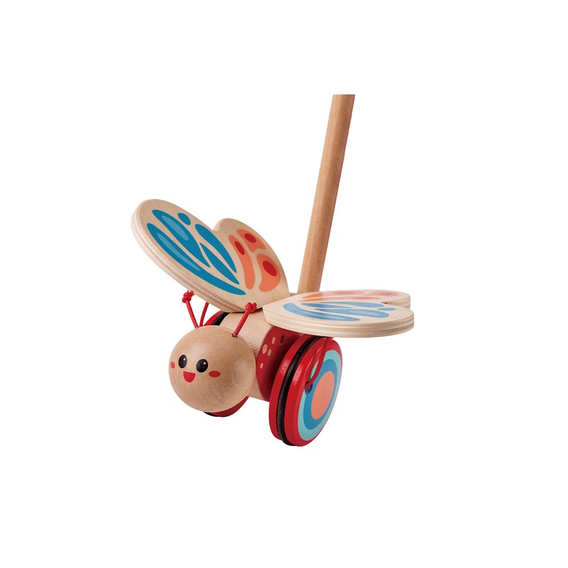 Award Winning Hape Butterfly Wooden Push and Pull Walking Toy,