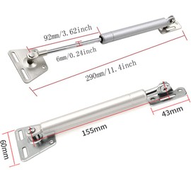 100N/22.5 lb 10" Long Gas Support Cabinet Hinged Safety Lift Support, Lower Closing Lid Support, Downturn Door Buffer Retractable Cabinet Door Metal Head Gas Spring Support, Set of 2