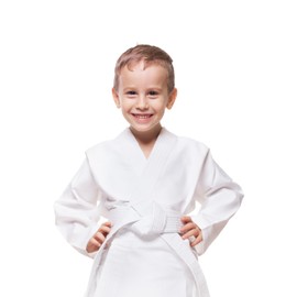 BLACK BELT KIDS Karate Uniform for Boys and Girls - Our White Karate Gi Kids Set Includes Karate Top Pants and a White Belt. (Size 1)
