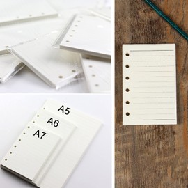 (Set of 270 Sheets) A7 Lined Paper with Label Sticker, Mini Binder Refills, 6-Hole Loose Leaf Paper for A7 Budget Planner Journals Notebook